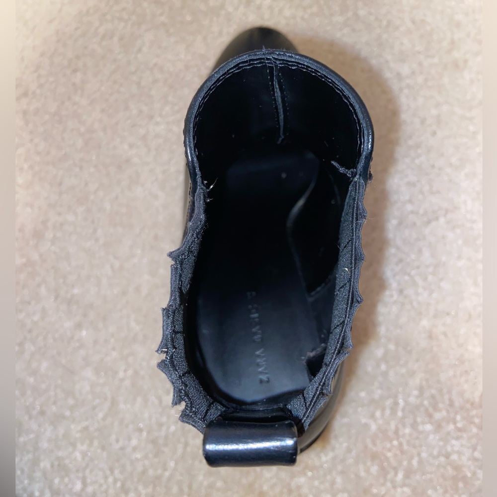 Zara Basic Collection Black Leather Heel Booties - image 6